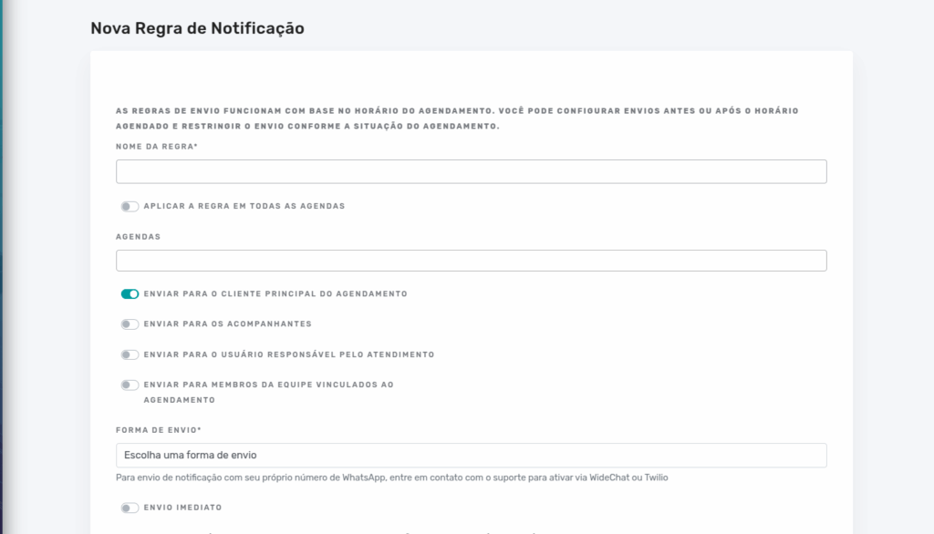 Regras de notificação