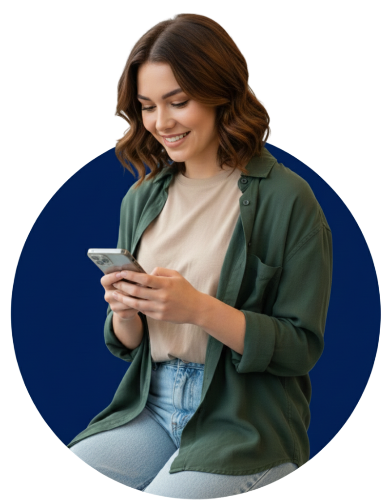 Homem com celular eAgenda